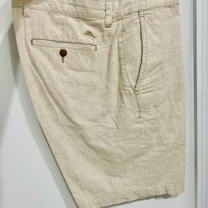 Tommy Bahama Linen Shorts Tan and White Stripe